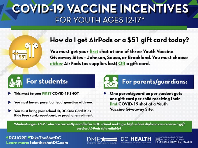 Free Airpods For Teens! Washington DC Motivate Teens To Get Vaccinated