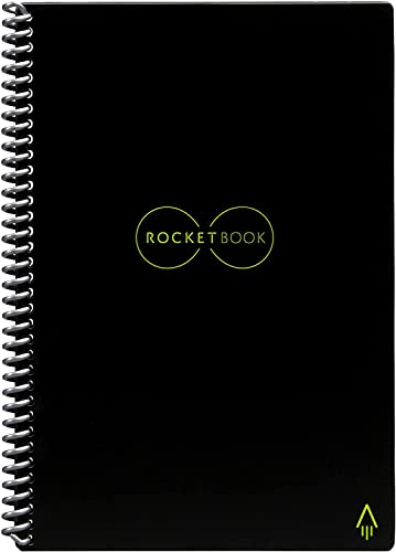 Rocketbook Core Smart Digital Notebook Reusable Journal - Letter A4 Size Black