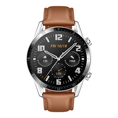 HUAWEI Watch GT2 Classic - Smartwatch with 46 Mm Case + USBC (up to 2 Weeks of Battery, 1.39 Amoled Touch Screen"GPS, 15 Sports Modes, Bluetooth Calling) Brown (Pebble Brown)