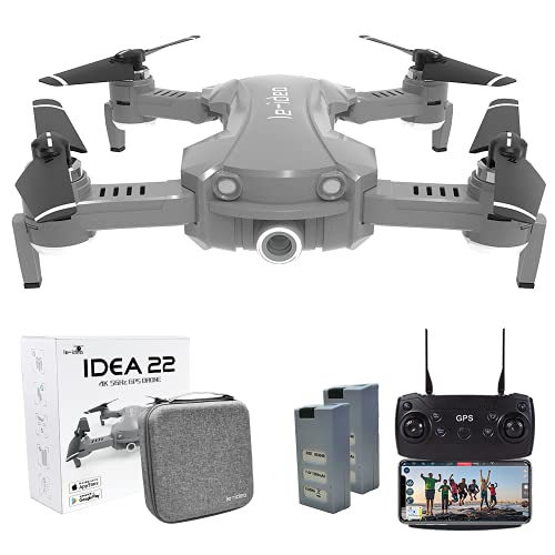 Foldable GPS Drone with Professional 4k Camera, 120º Wide Angle, 5GHz WiFi FPV Quadcopter with HD Camera, Follow Me Mode, Headless Mode, Return Home, RC Drone for Adults/Kids