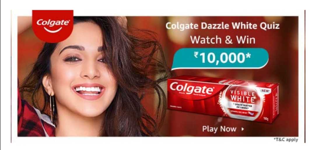 Amazon Colgate Dazzle White Quiz Answers: Instructions and Terms and Conditions.