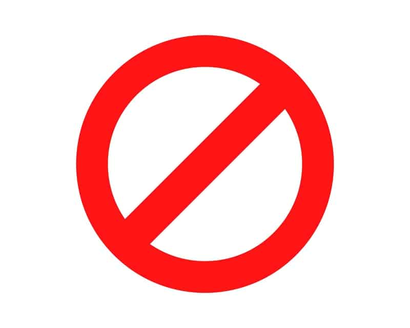 Red Prohibited Sign No Icon Warning Or Stop Symbol Safety Danger Isolated Vector Illustration