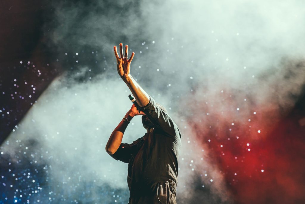 singer at a concert