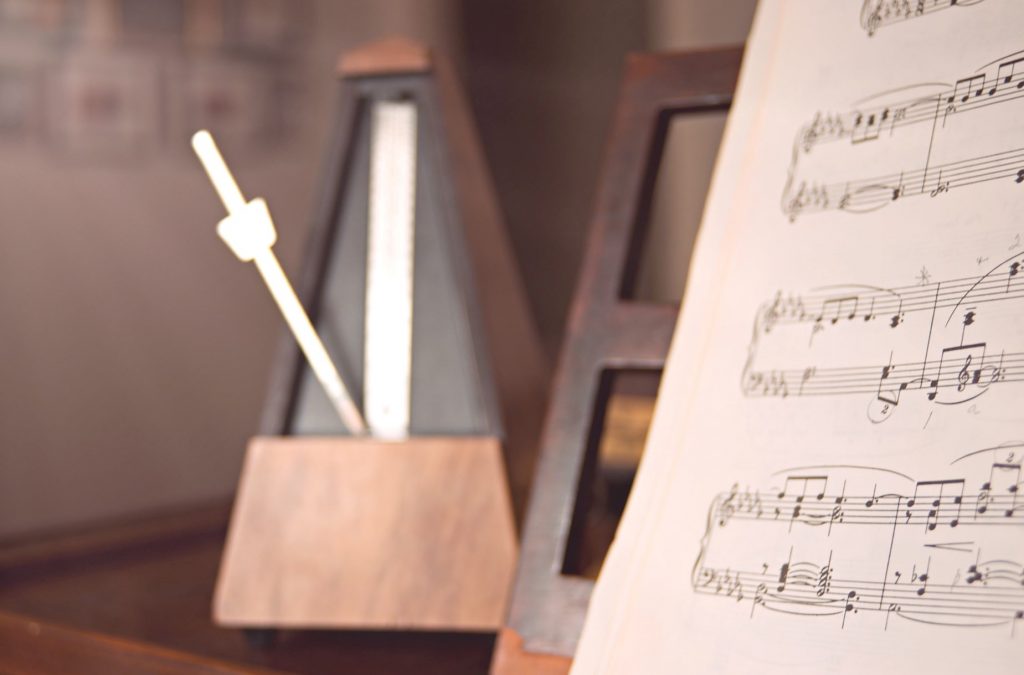 metronome and sheet music