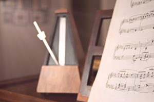 Metronome and sheet music